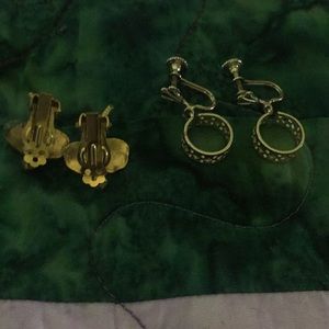 Jewelry - Pair of Vintage Clip On and Pierced Earrings Jewelry - Pair of Vintage Clip On and Pierced Earrings